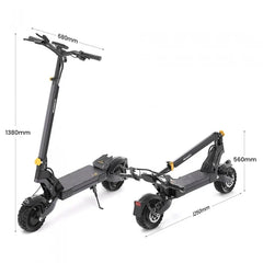 Ausom L2 Dwusilnikowa składana hulajnoga elektryczna, silnik 2*800W, 20km/h, bateria 48V 15,6Ah, opony 10x3 Cali, zasięg 70km - hulajmax.app