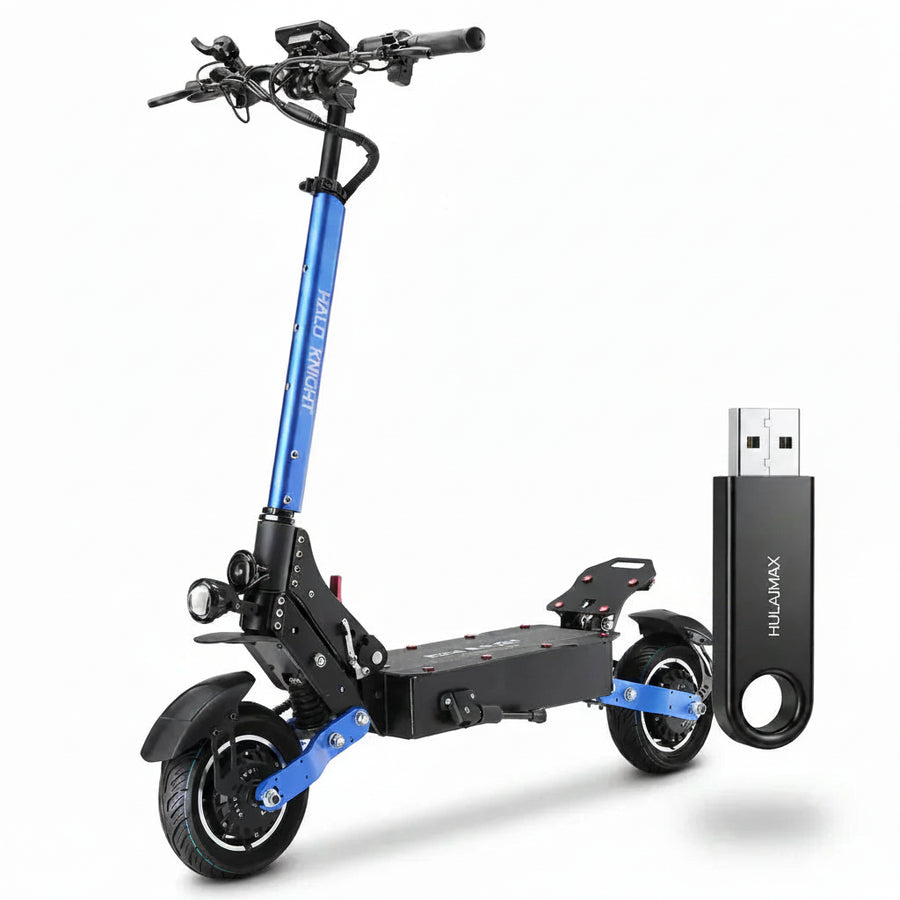 Hulajnoga elektryczna Halo Knight T108 10-calowe opony drogowe, silnik 1000W*2, maks. prędkość 65km/h - Czarny - hulajmax.app