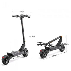 Jednosilnikowa składana hulajnoga elektryczna Ausom L2 Max, silnik 1000W, 50km/h, bateria 48V 20,8Ah, opony bezdętkowe 10x3 cali - hulajmax.app