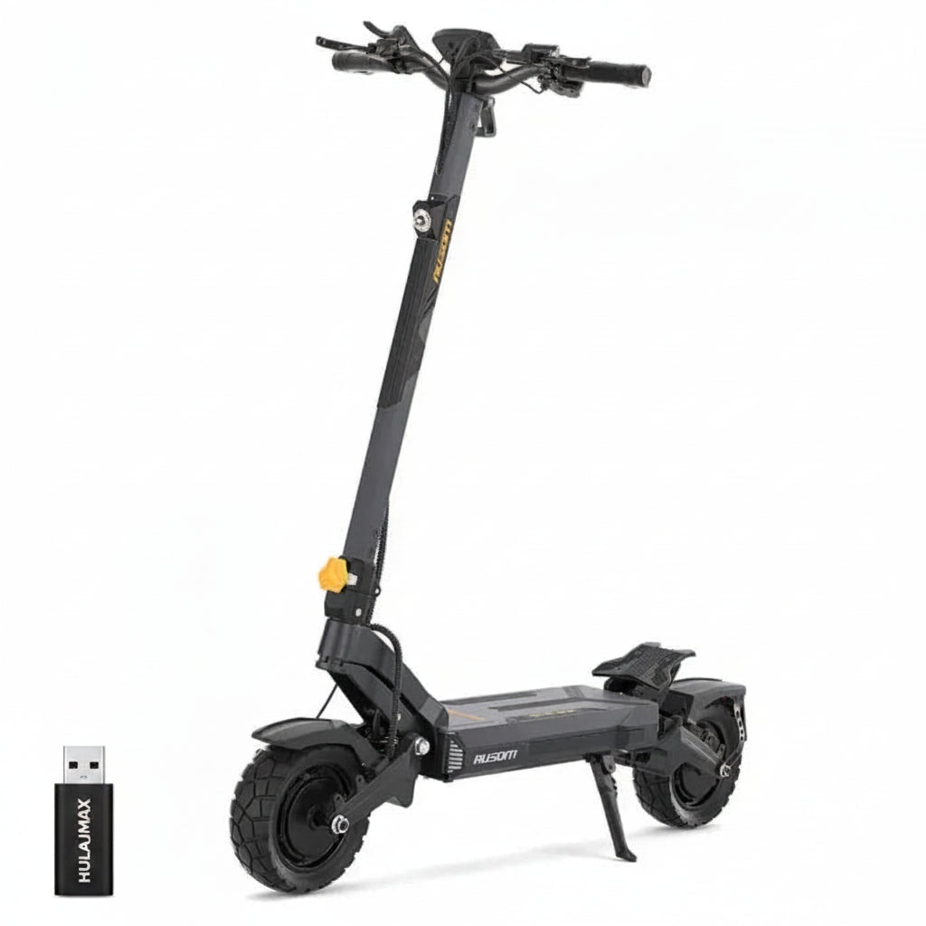 Składana hulajnoga elektryczna Ausom DT2 Pro, 2*1100W, 68km/h, bateria 52V 23,4Ah, wykorzystuje technologię podwozia lotniczego - hulajmax.app