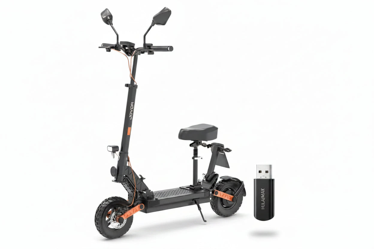 JOYOR S8E, silnik 800W, bateria 48V 26AH, opony 10-calowe, 45km/h, 80km, wyświetlacz NFC - Czarny - hulajmax.app